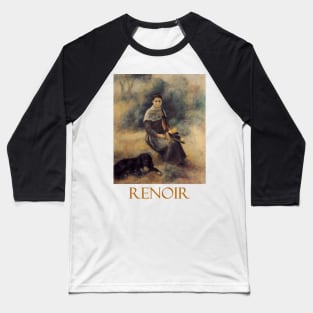 Young Girl with a Dog by Pierre-Auguste Renoir Baseball T-Shirt